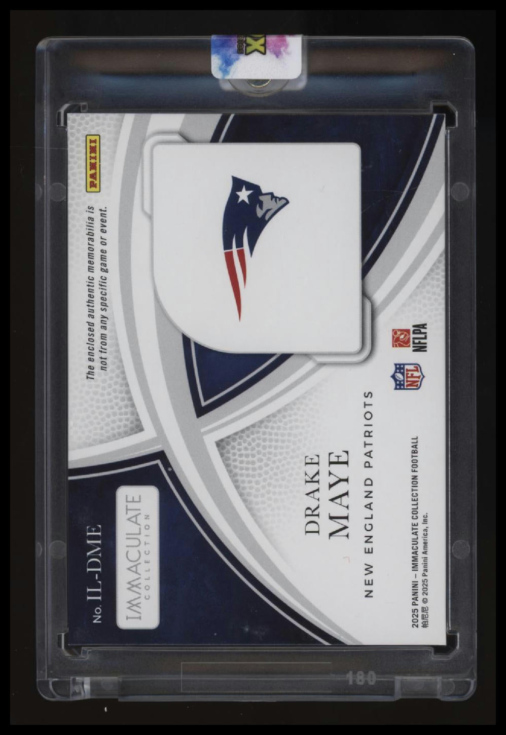 2025 Panini Immaculate Collection Drake Maye Immaculate Patches #/25