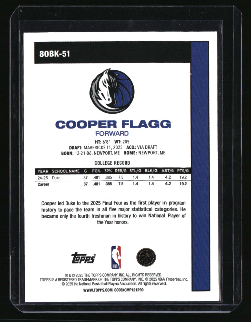 2025-26 Topps Cooper Flagg 1980-81 Topps Basketball