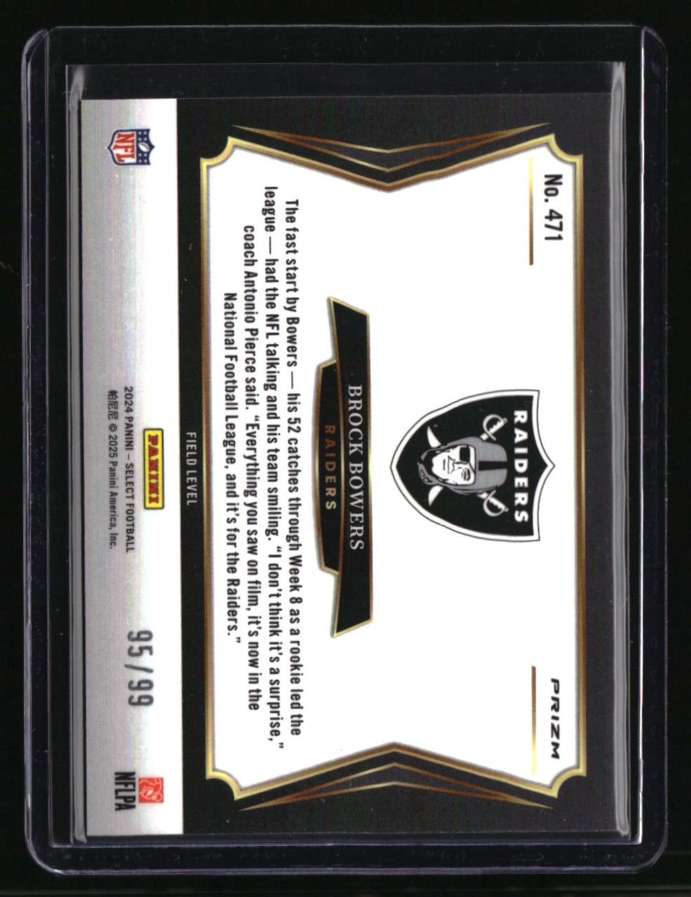 2024 Panini Select Brock Bowers Tri-Color Prizm #/99