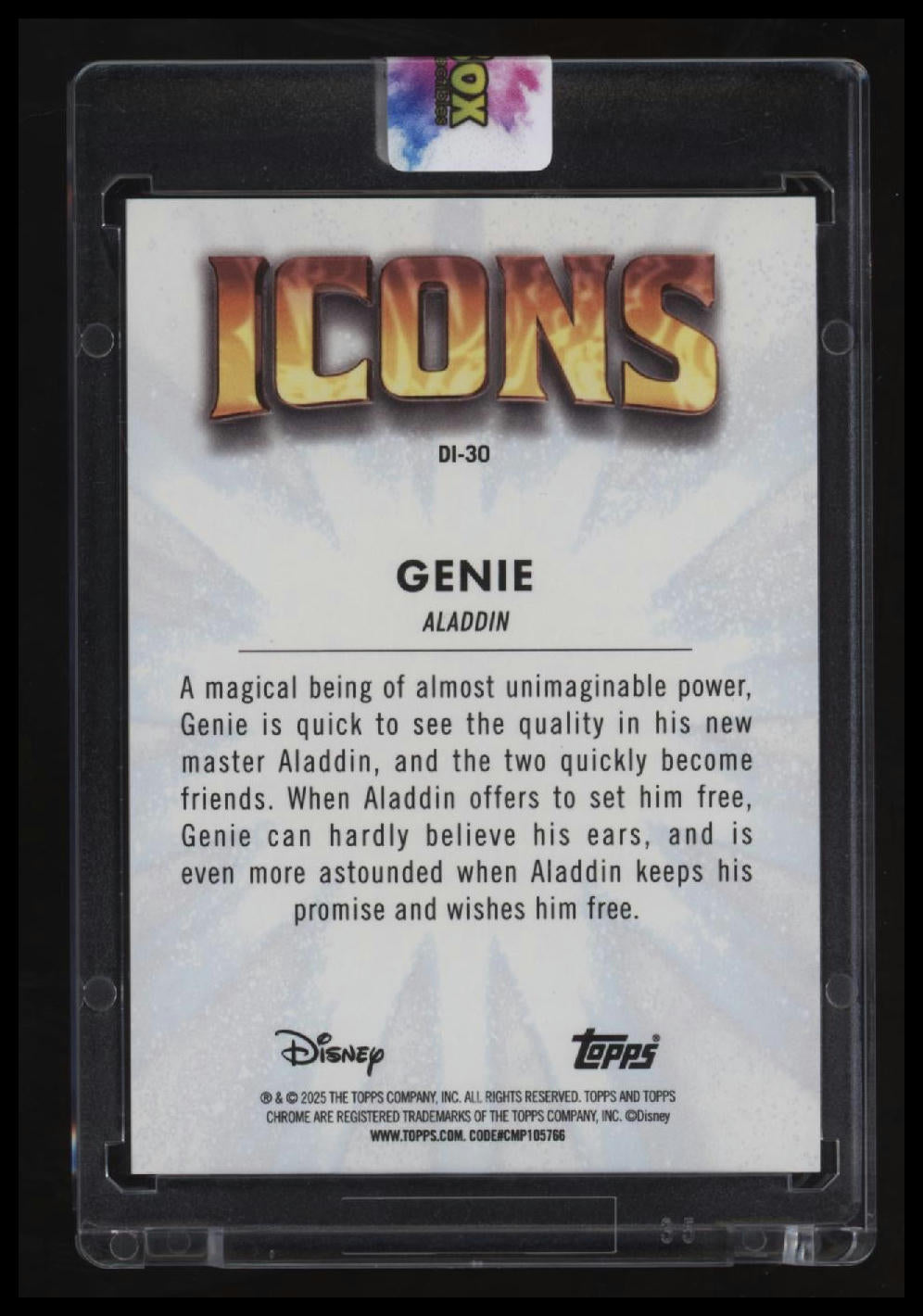 2025 Topps Chrome Disney Genie Disney Icons Red #1/5 Bookend