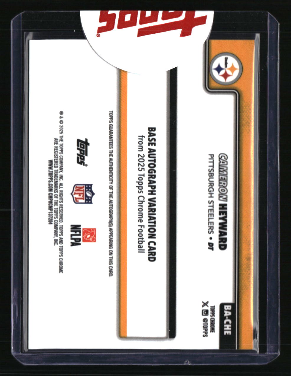 2025 Topps Chrome Cameron Heyward Chrome Auto Purple Geometric Refractor #/75