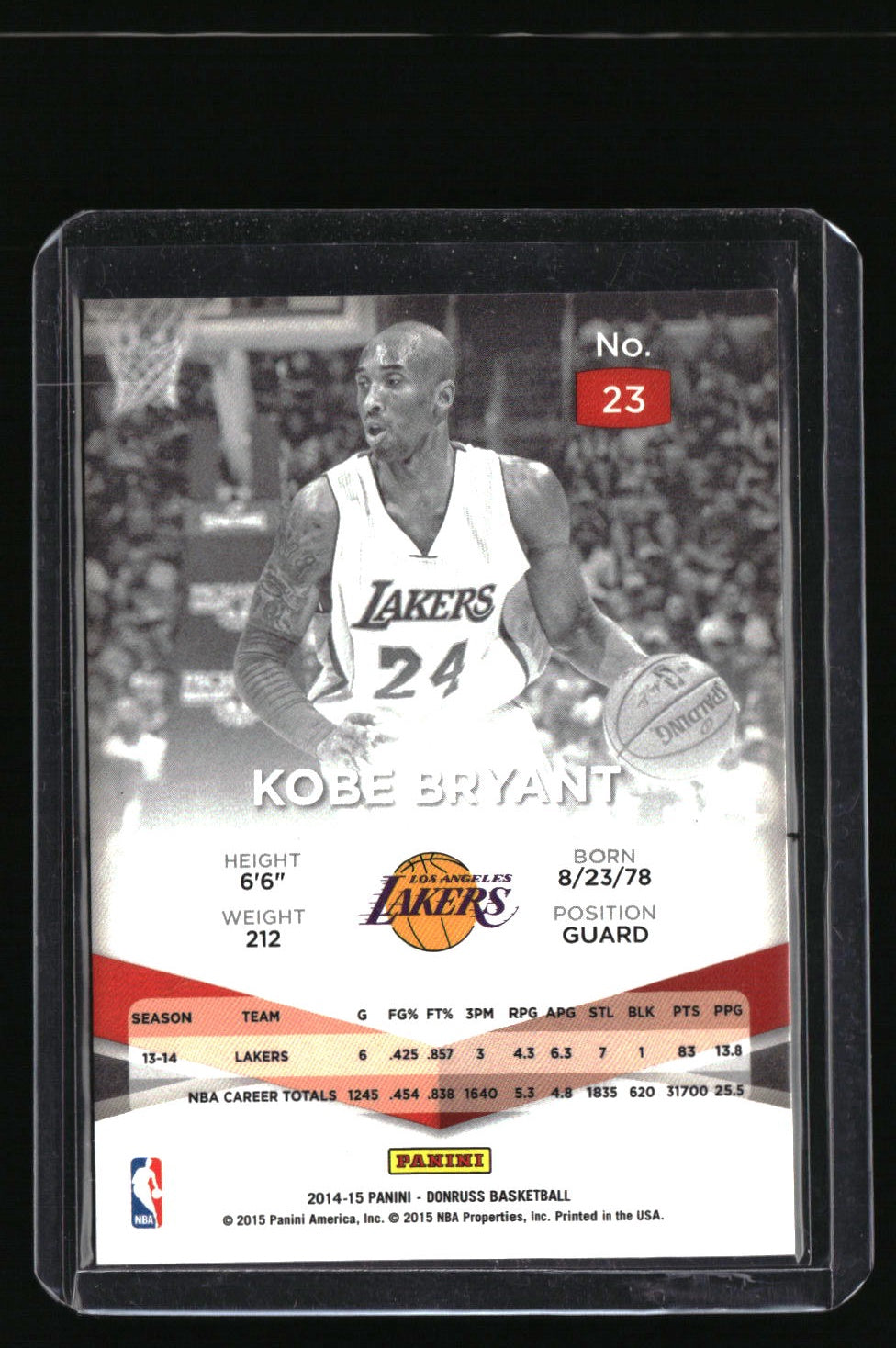 2014-15 Donruss Kobe Bryant Elite Red #/25