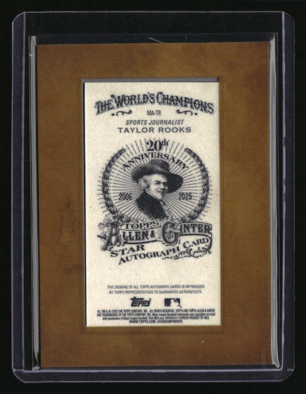 2025 Topps Allen & Ginter Taylor Rooks Framed Mini Non-Baseball Autographs