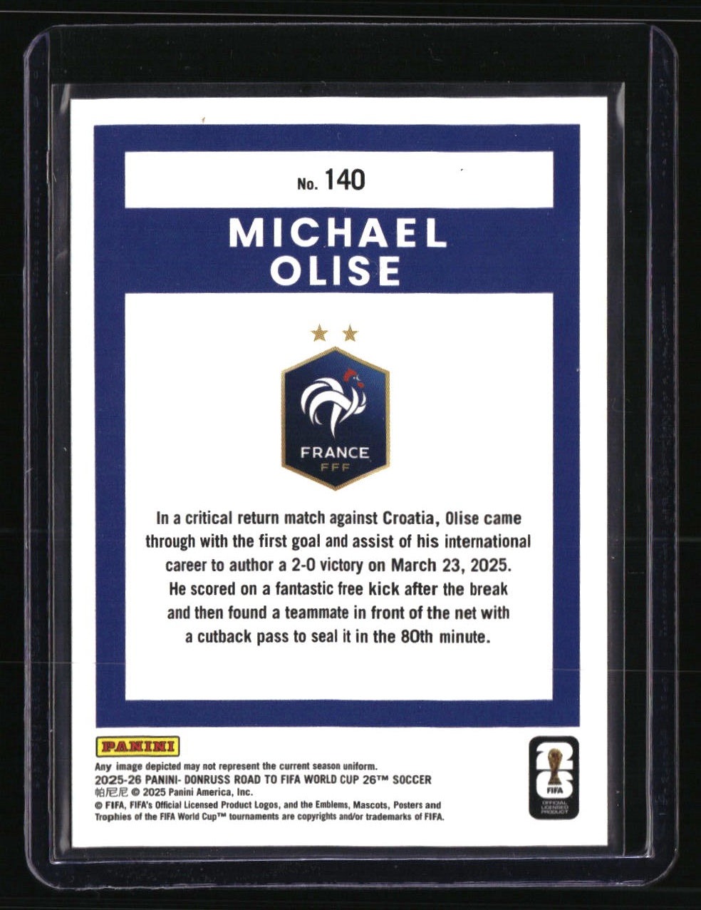 2025-26 Donruss Road to FIFA World Cup Michael Olise #/75