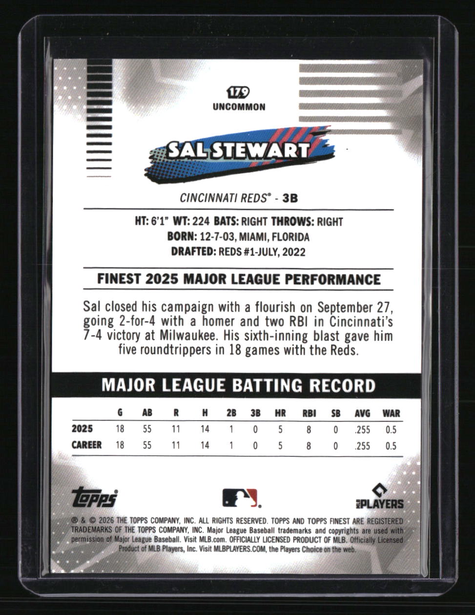 2026 Finest Sal Stewart Purple Mini-Diamond Refractors #/75