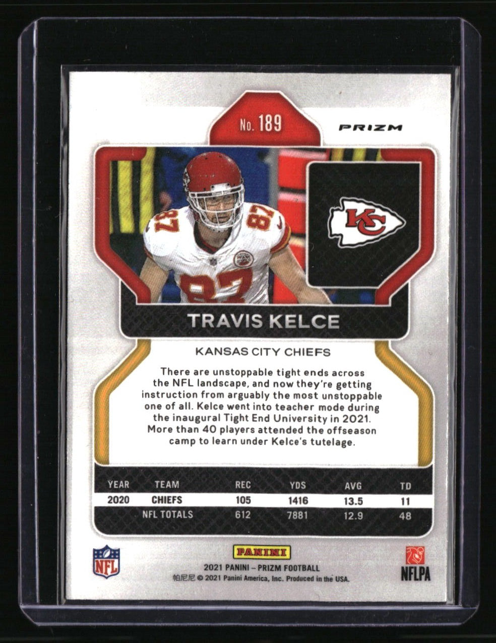 2021 Panini Prizm Travis Kelce Black and White Checker