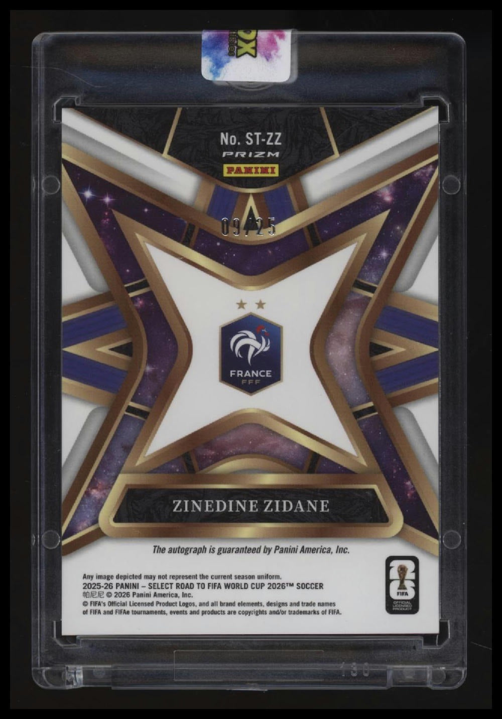 2025-26 Select Road to FIFA World Cup Zinedine Zidane Stars Sig. Tie-Dye #/25
