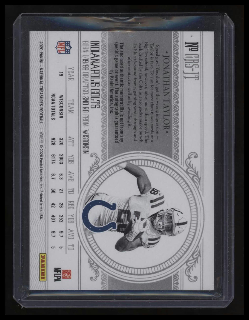 2020 Panini National Treasures Jonathan Taylor Crossover RPA #/99