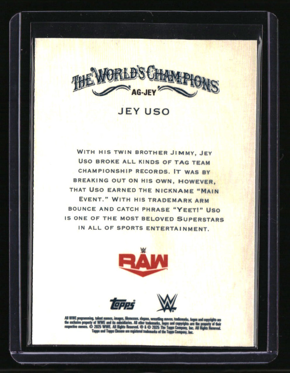 2025 Topps Chrome WWE Jey Uso Allen & Ginter Red, White & Blue Refractor #/85