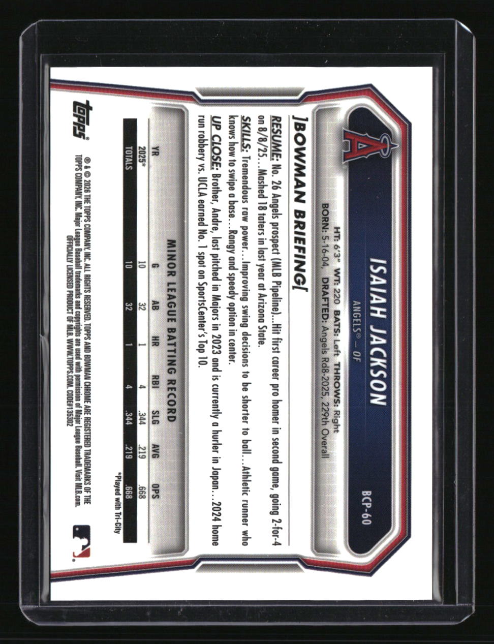 2026 Bowman Sapphire Edition Isaiah Jackson Black #/10
