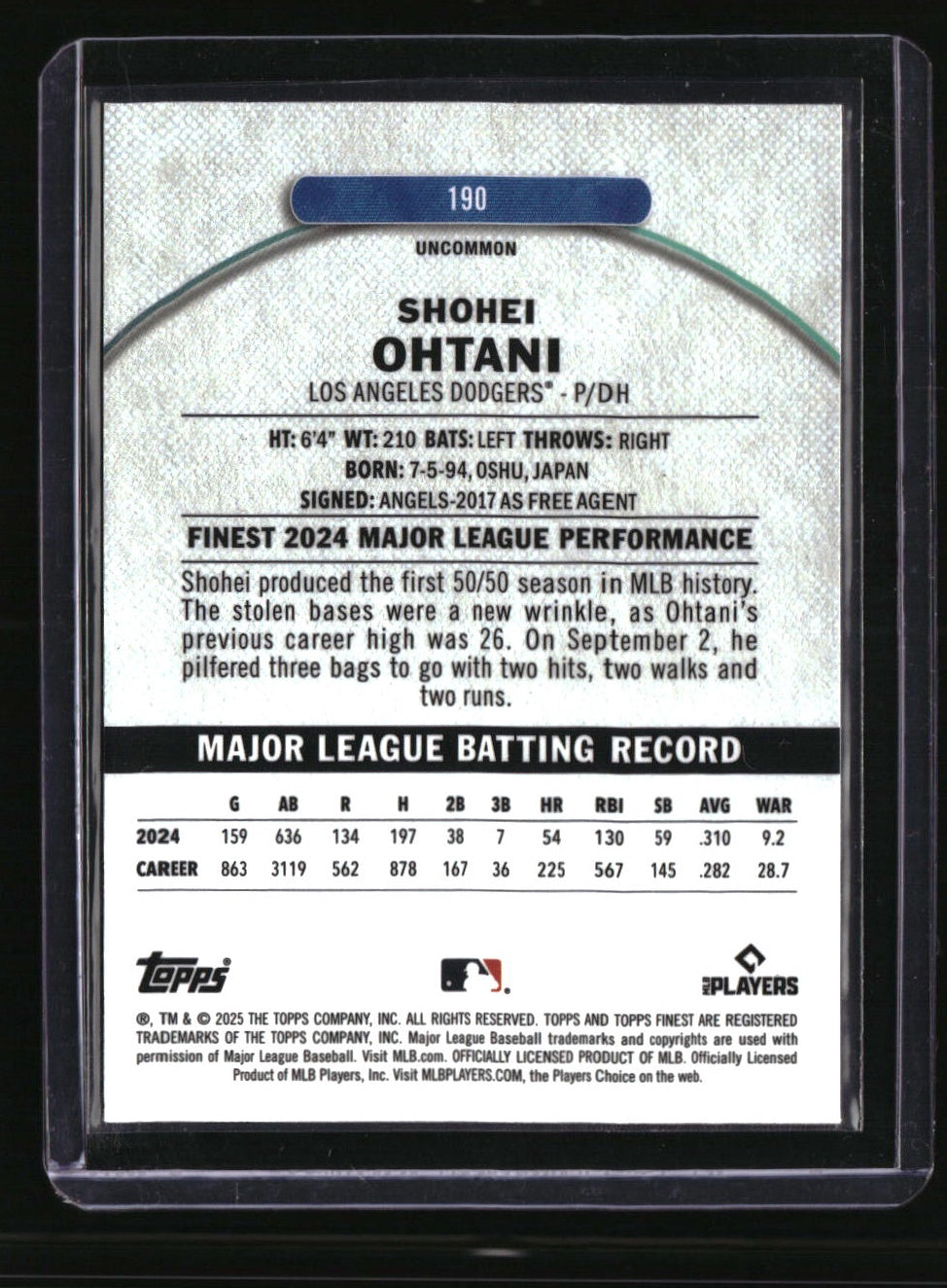 2025 Finest Shohei Ohtani Refractor
