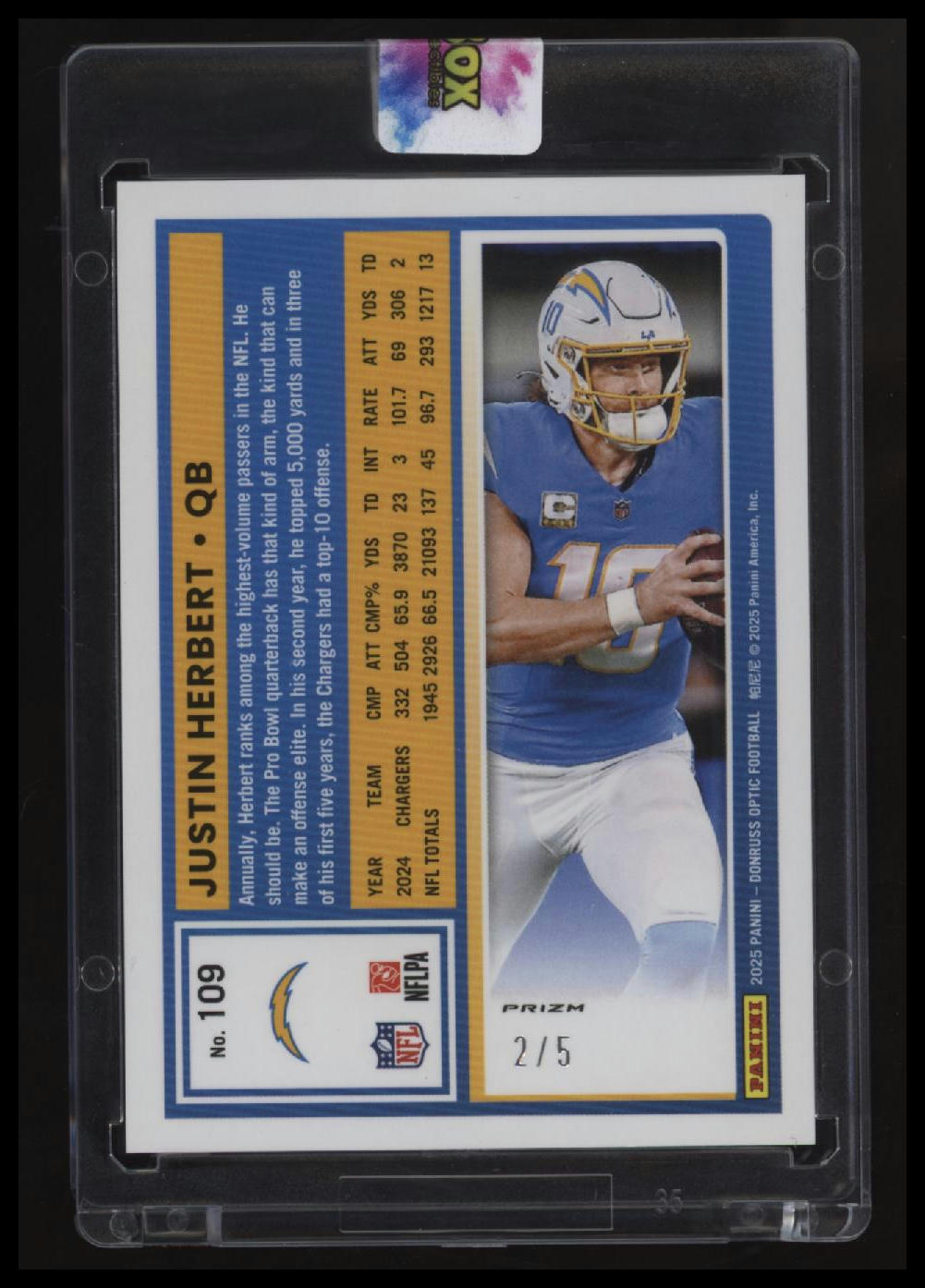 2025 Donruss Optic Justin Herbert Green #/5