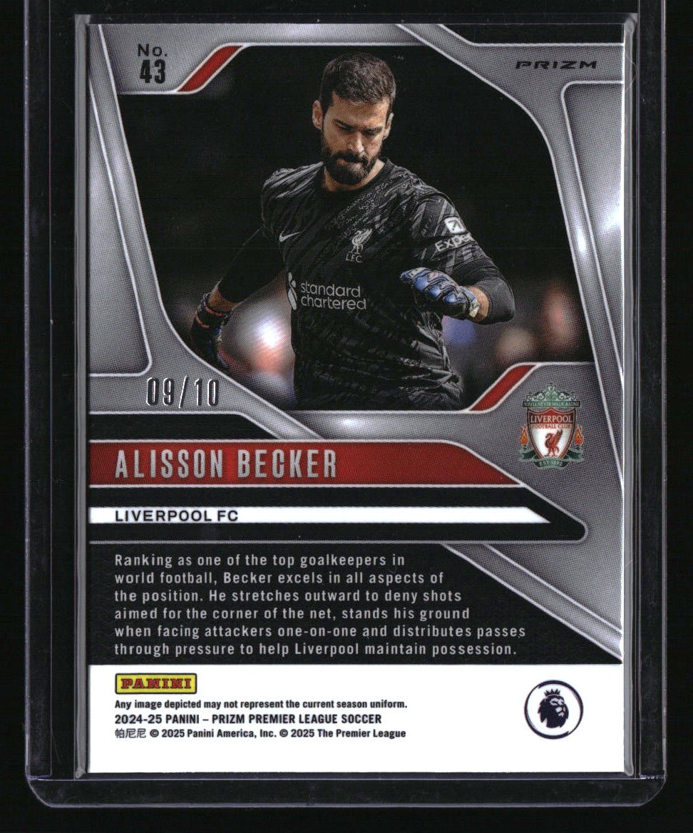 2024-25 Panini Prizm Premier League Alisson Becker Gold Breakaway #/10