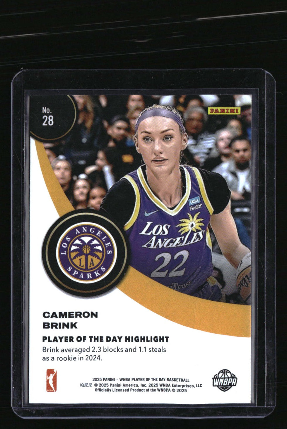 2025 Panini WNBA Player of the Day Cameron Brink Orange #/199
