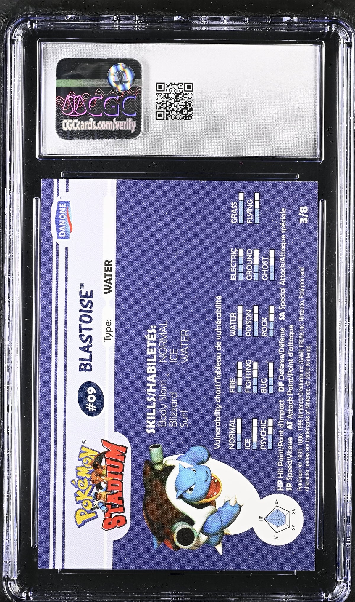 2000 Pokémon Stadium Tip Cards Blastoise CGC 9