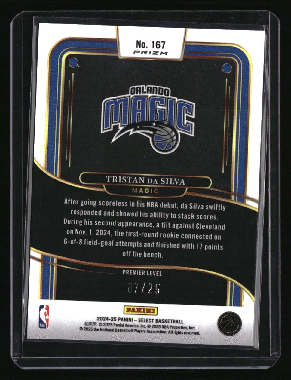 2024-25 Panini Select Tristan da Silva Tie-Dye Prizm #/25