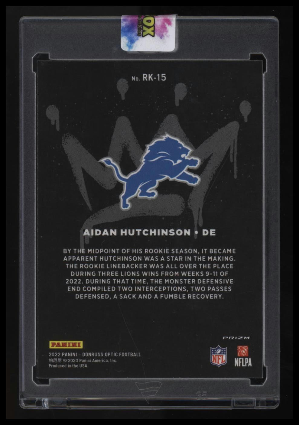 2022 Donruss Optic Aidan Hutchinson Rookie Kings
