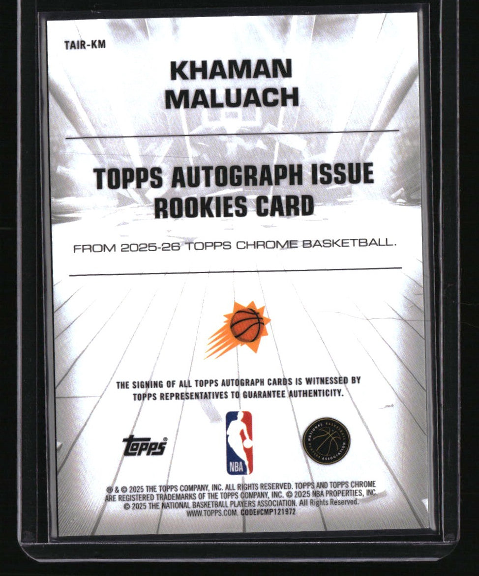 2025-26 Topps Chrome Khaman Maluach Autograph Issue Rookies Green Refractor #/99