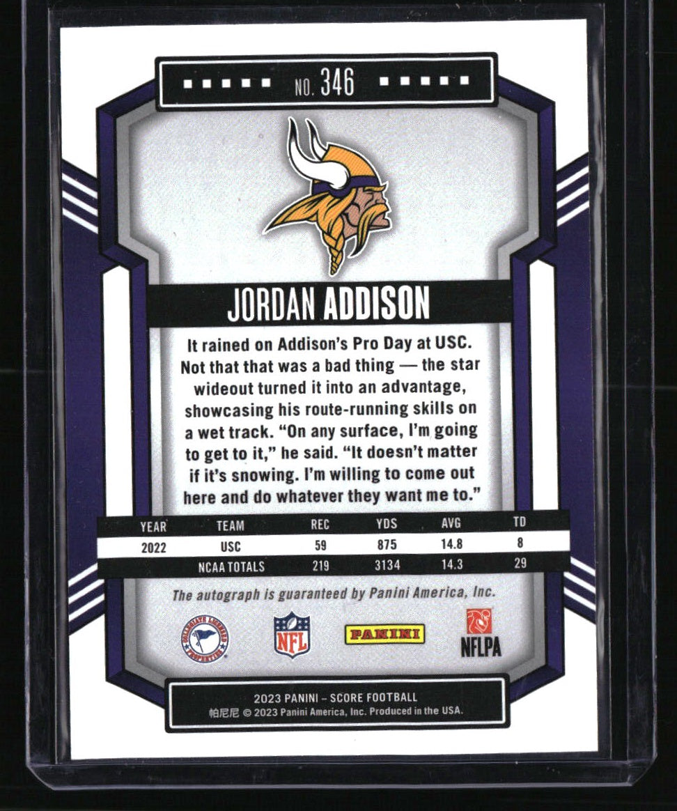 2023 Score Jordan Addison Signatures