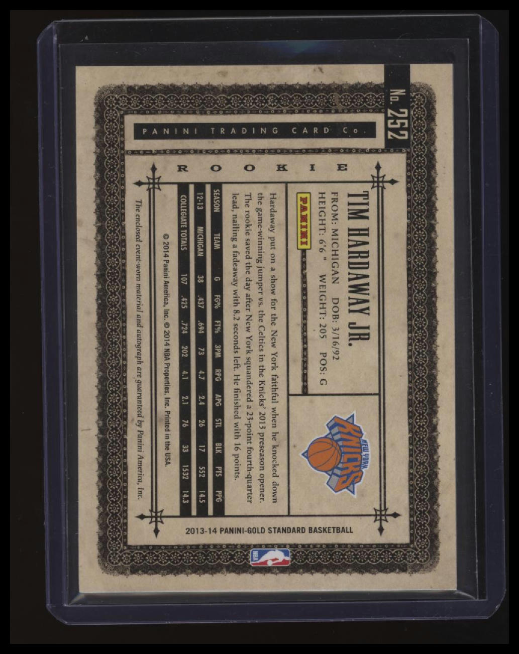 2013-14 Panini Gold Standard Tim Hardaway Jr.