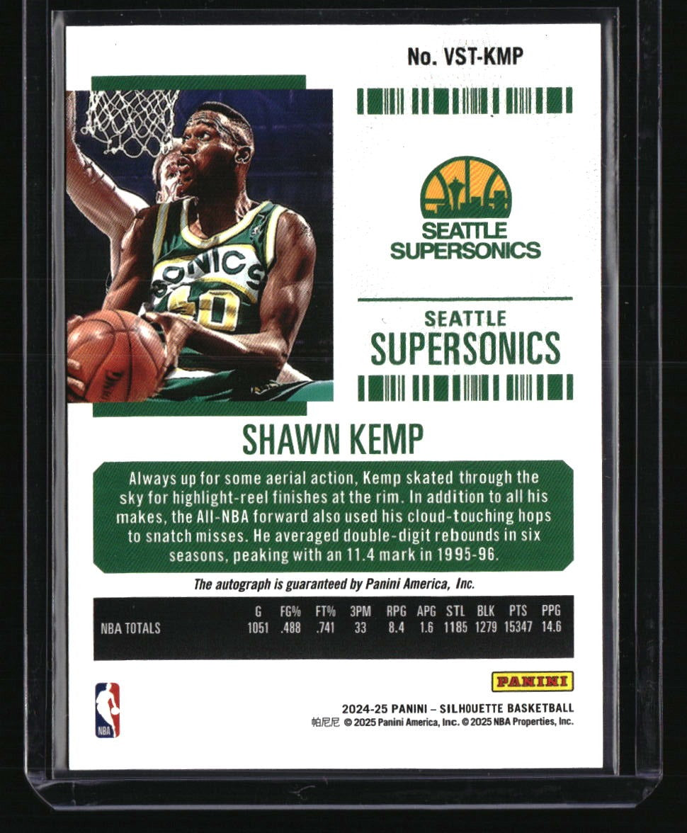 2024-25 Panini Silhouette Shawn Kemp Veteran The Finals Ticket #/49