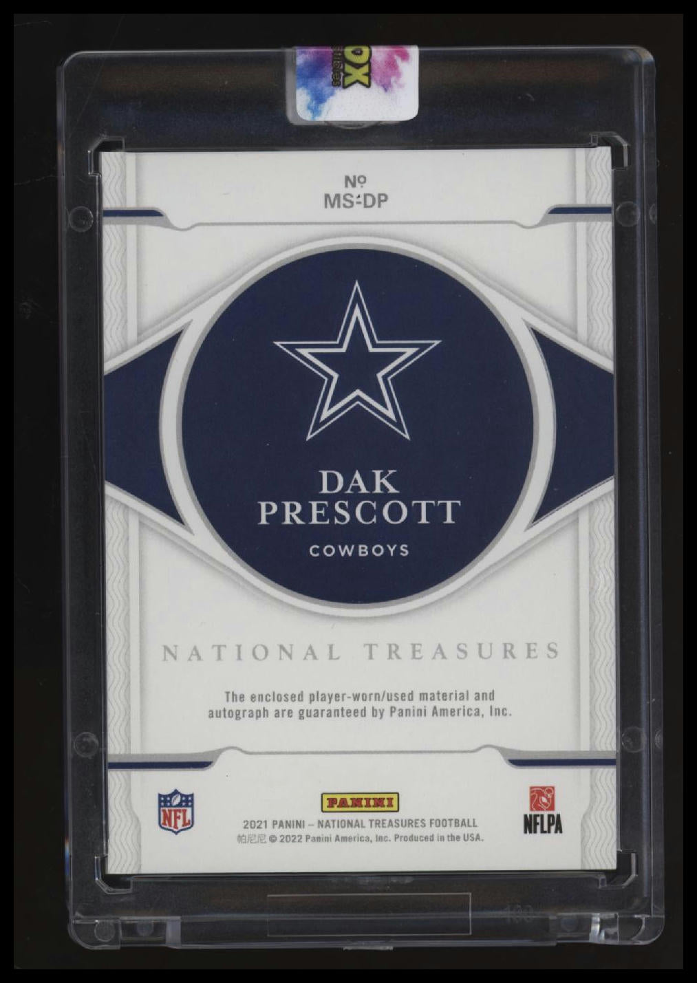 2021 Panini National Treasures Dak Prescott Material Signatures Holo Silver #/25