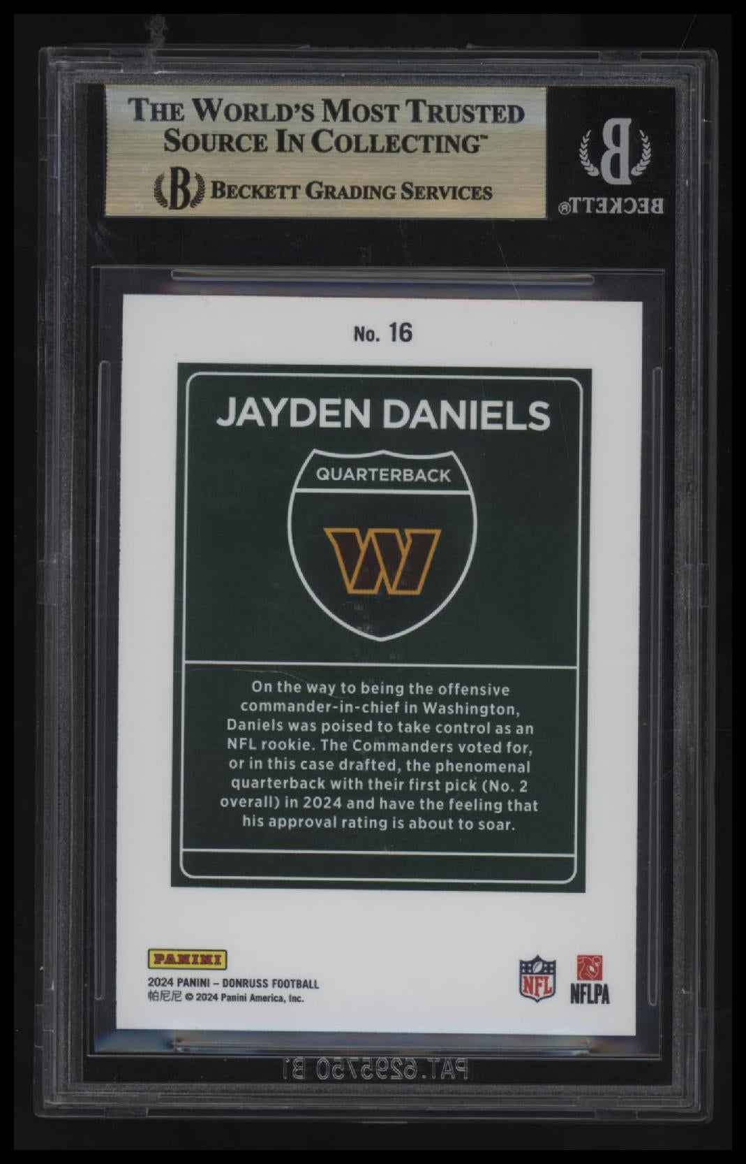 2024 Donruss Downtown! Jayden Daniels BGS 9.5