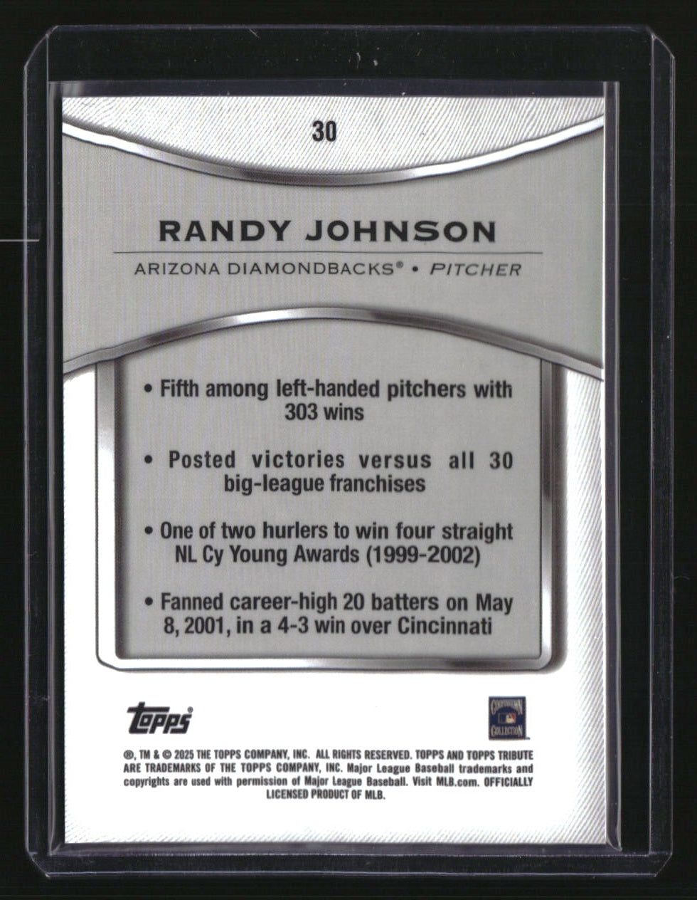 2025 Topps Tribute Randy Johnson Red #/10