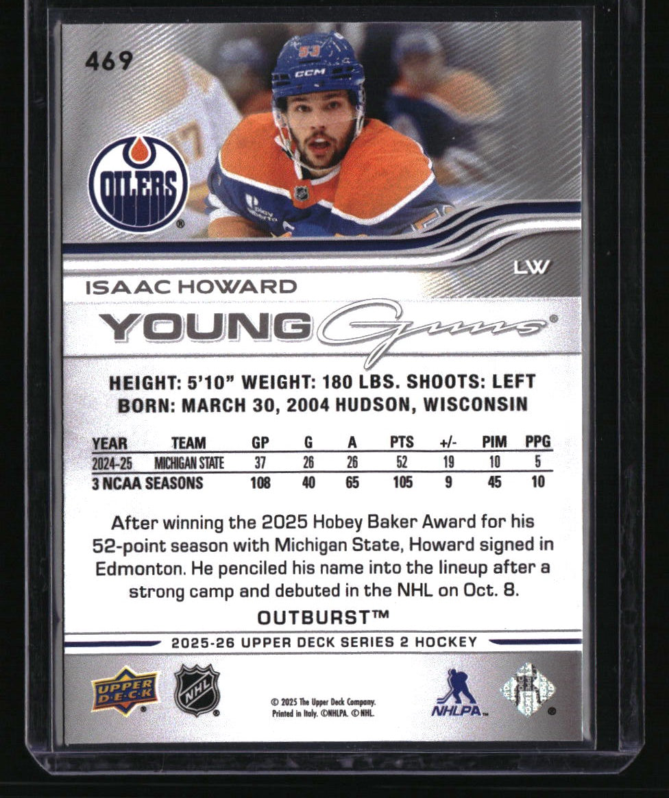 2025-26 Upper Deck Isaac Howard Outburst Silver