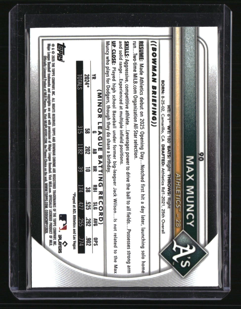 2025 Bowman Chrome Sapphire Edition Max Muncy Yellow Sapphire #/75