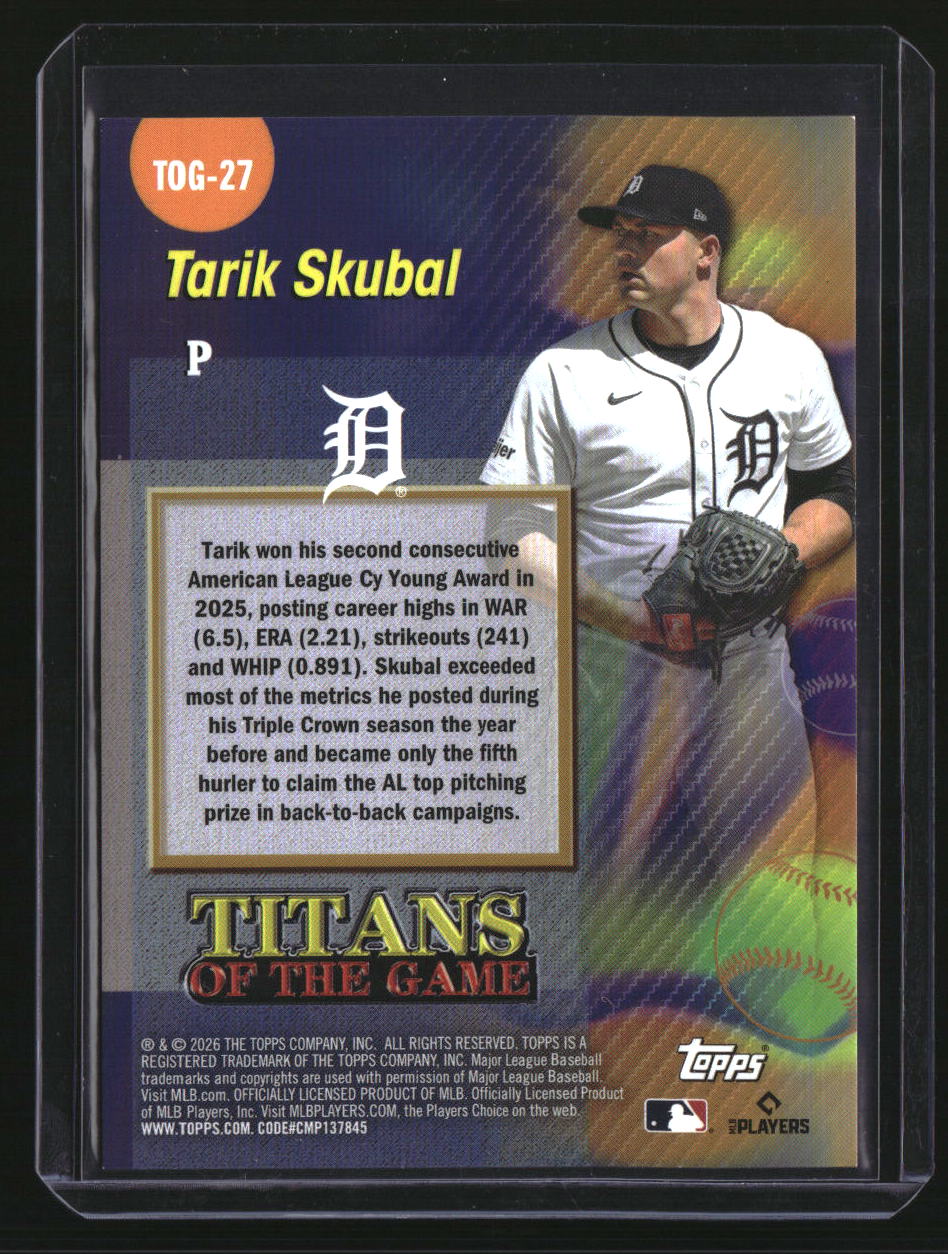 2026 Topps Tarik Skubal Titans of the Game Gold Crackle Foil #/50