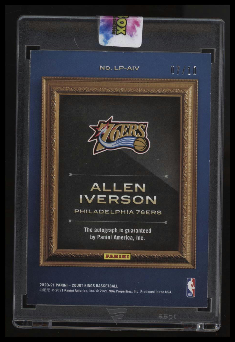 2020-21 Court Kings Allen Iverson Legacy Portrait Signatures Sapphire #/10