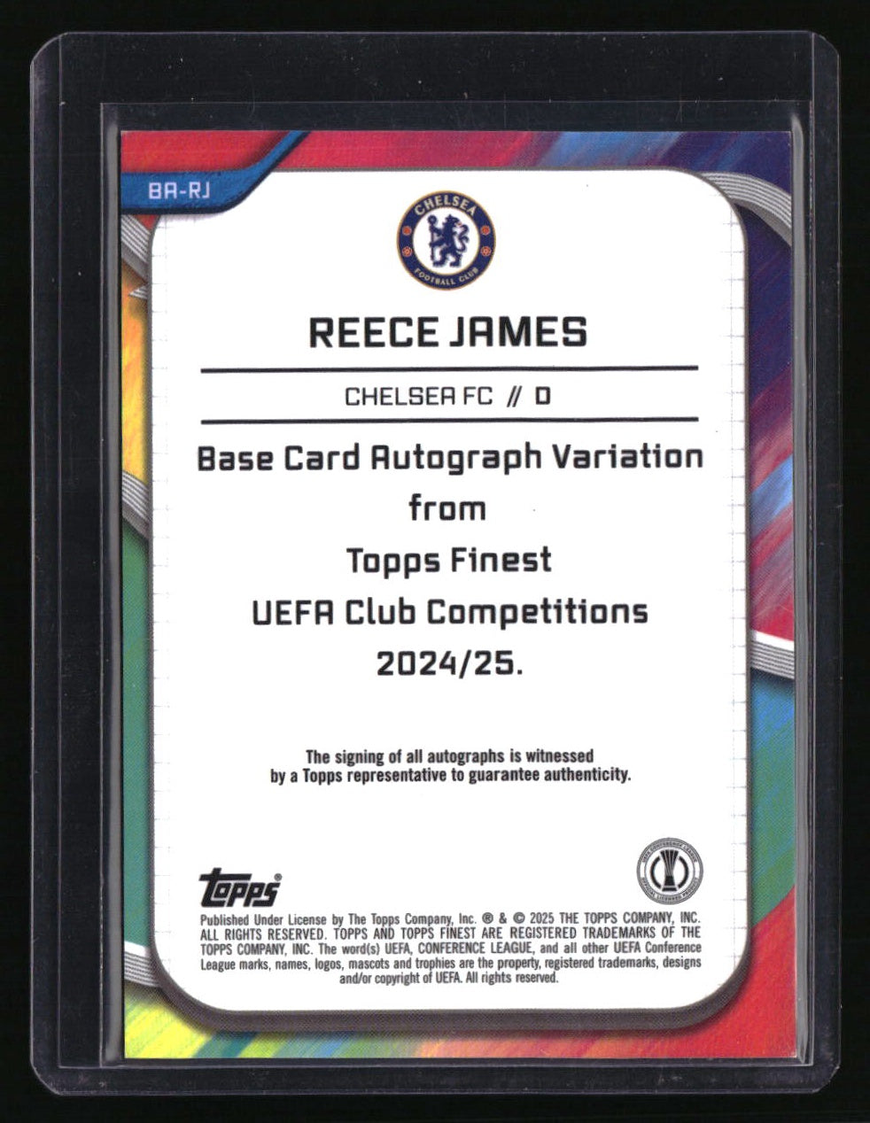 2024-25 Finest UEFA Club Competitions Reece James Base Auto Blue #/150
