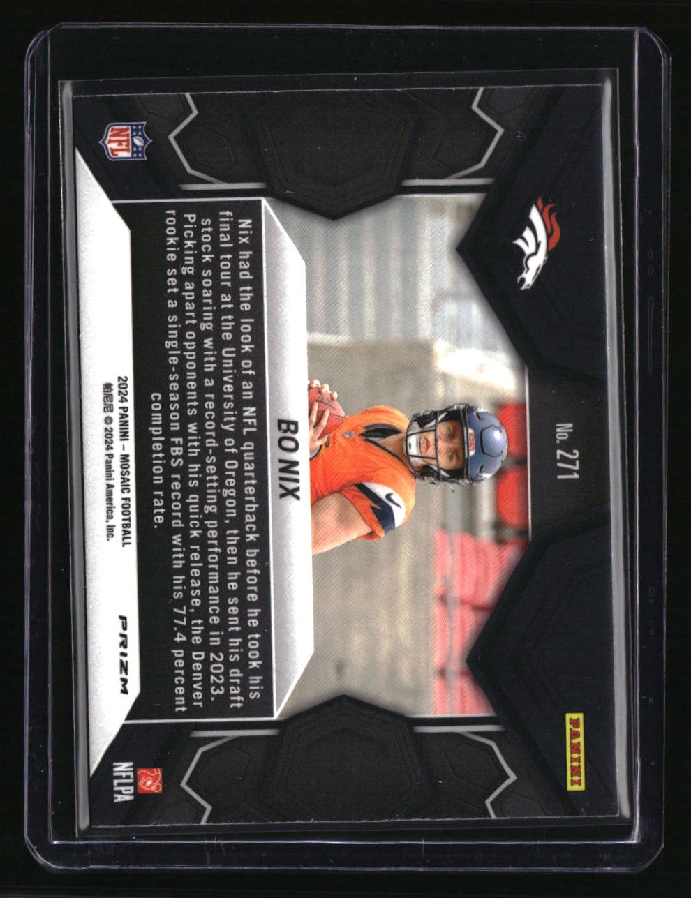 2024 Panini Mosaic Bo Nix Mosaic Reactive Blue