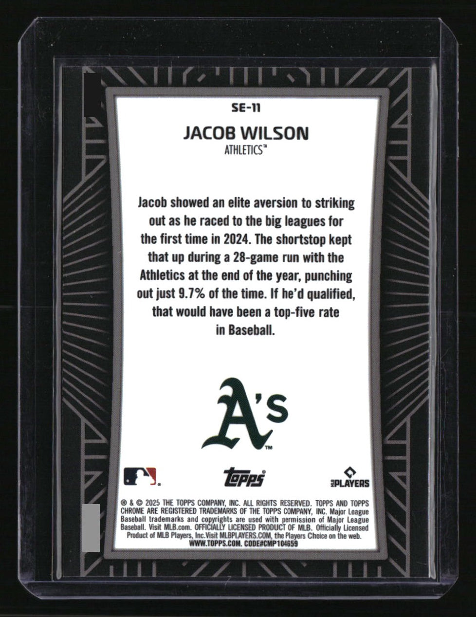 2025 Topps Chrome Jacob Wilson Shadow Etch