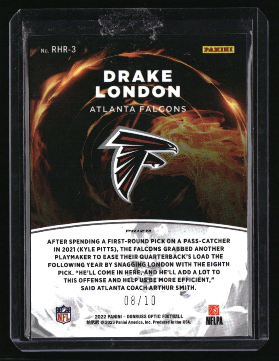 2022 Donruss Optic Drake London Red Hot Rookies Gold #/10
