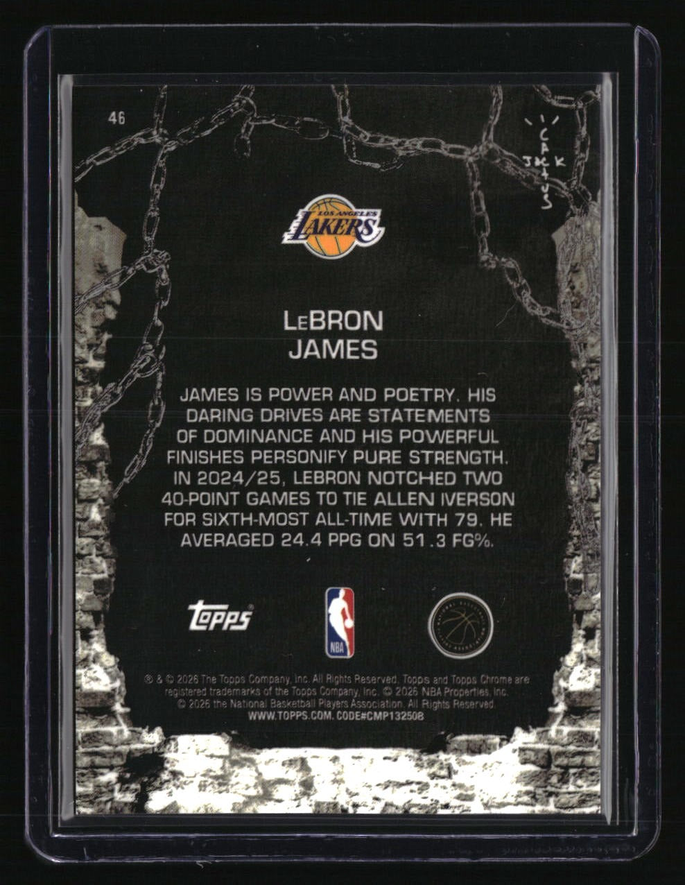 2025-26 Topps Chrome Cactus Jack LeBron James Pink Refractor #/250