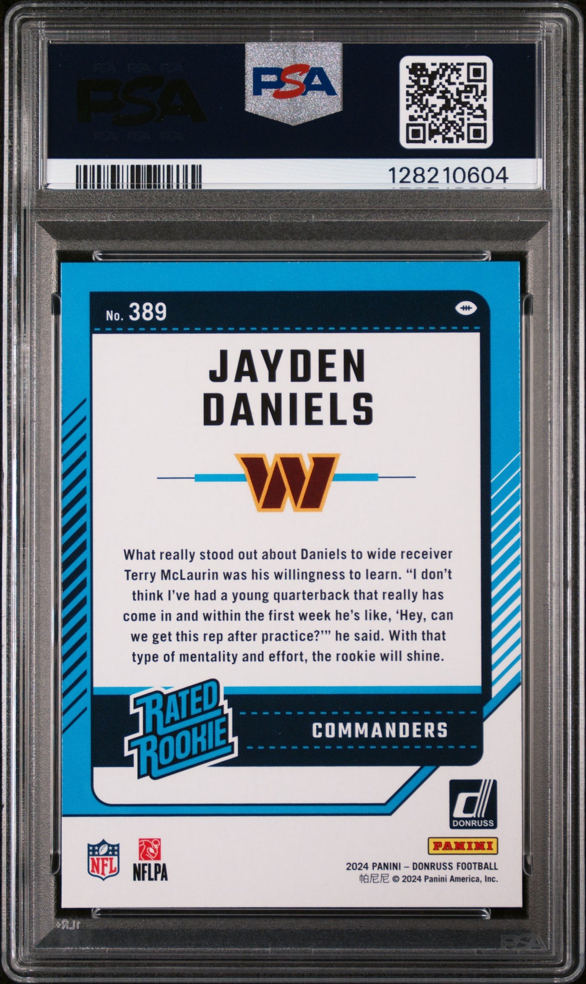 2024 Panini Donruss Jayden Daniels PSA 9