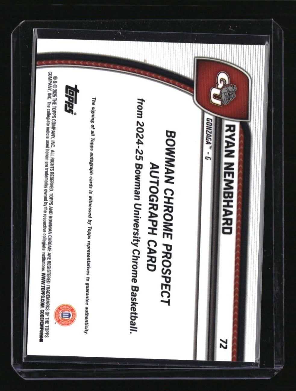 2024-25 Bowman U Chrome Ryan Nembhard Autographs Green Shimmer Refractor