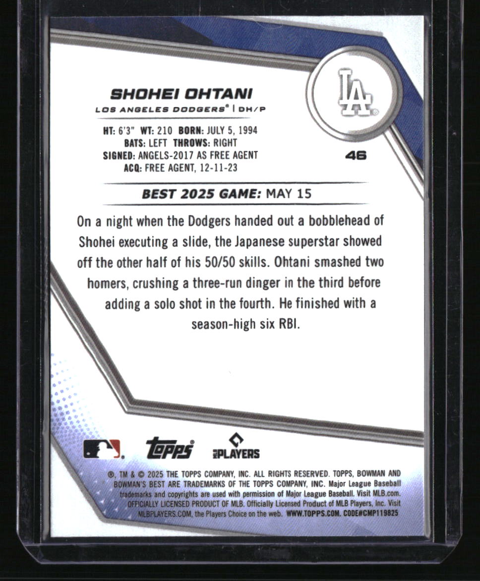 2025 Bowman's Best Shohei Ohtani Purple Refractors #/250