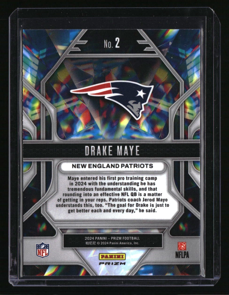 2024 Panini Prizm Drake Maye Prizmatic Green Prizm