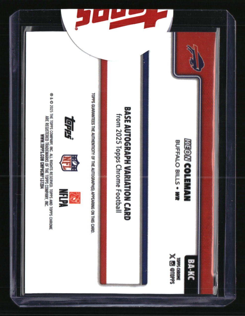2025 Topps Chrome Keon Coleman Chrome Autographs Purple Geometric Refractor #/75