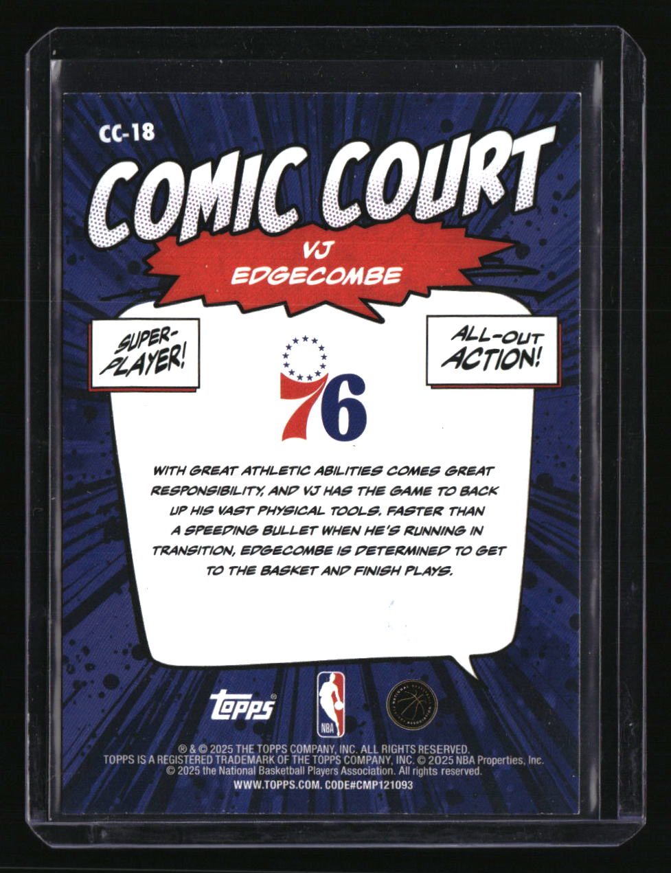 2025-26 Topps VJ Edgecombe Comic Court