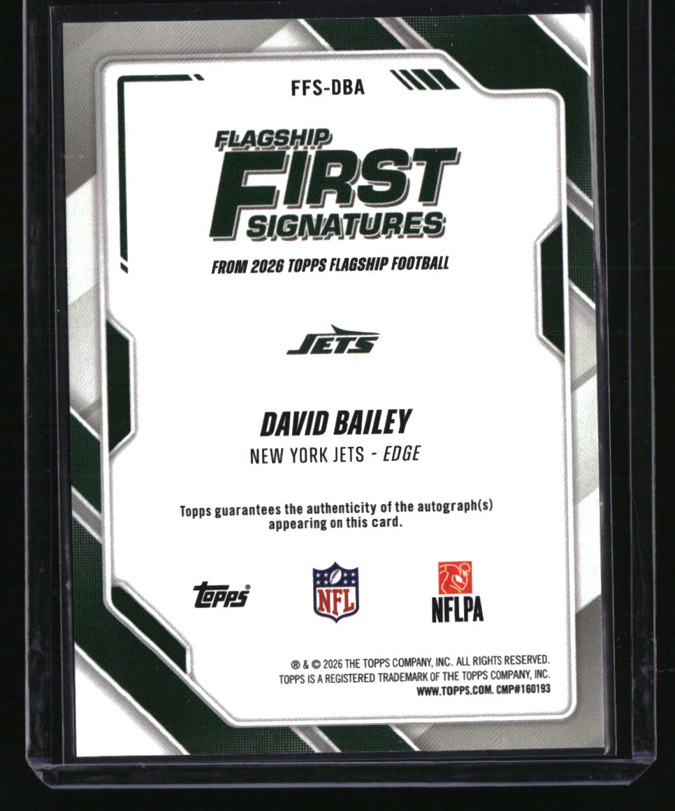 2026 Topps Flagship David Bailey Flagship First Signatures