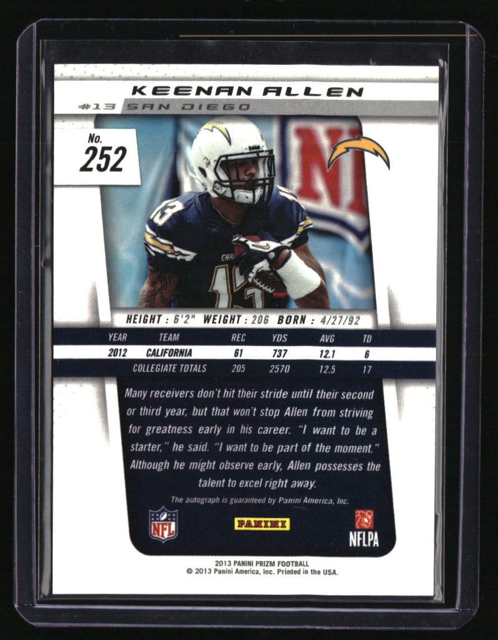 2013 Panini Prizm Keenan Allen Autographs
