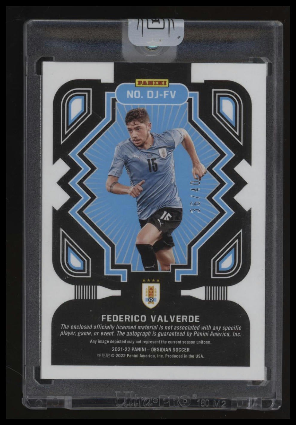 2021-22 Panini Federico Valverde Dual Jersey Ink Electric Etch Purple #/40