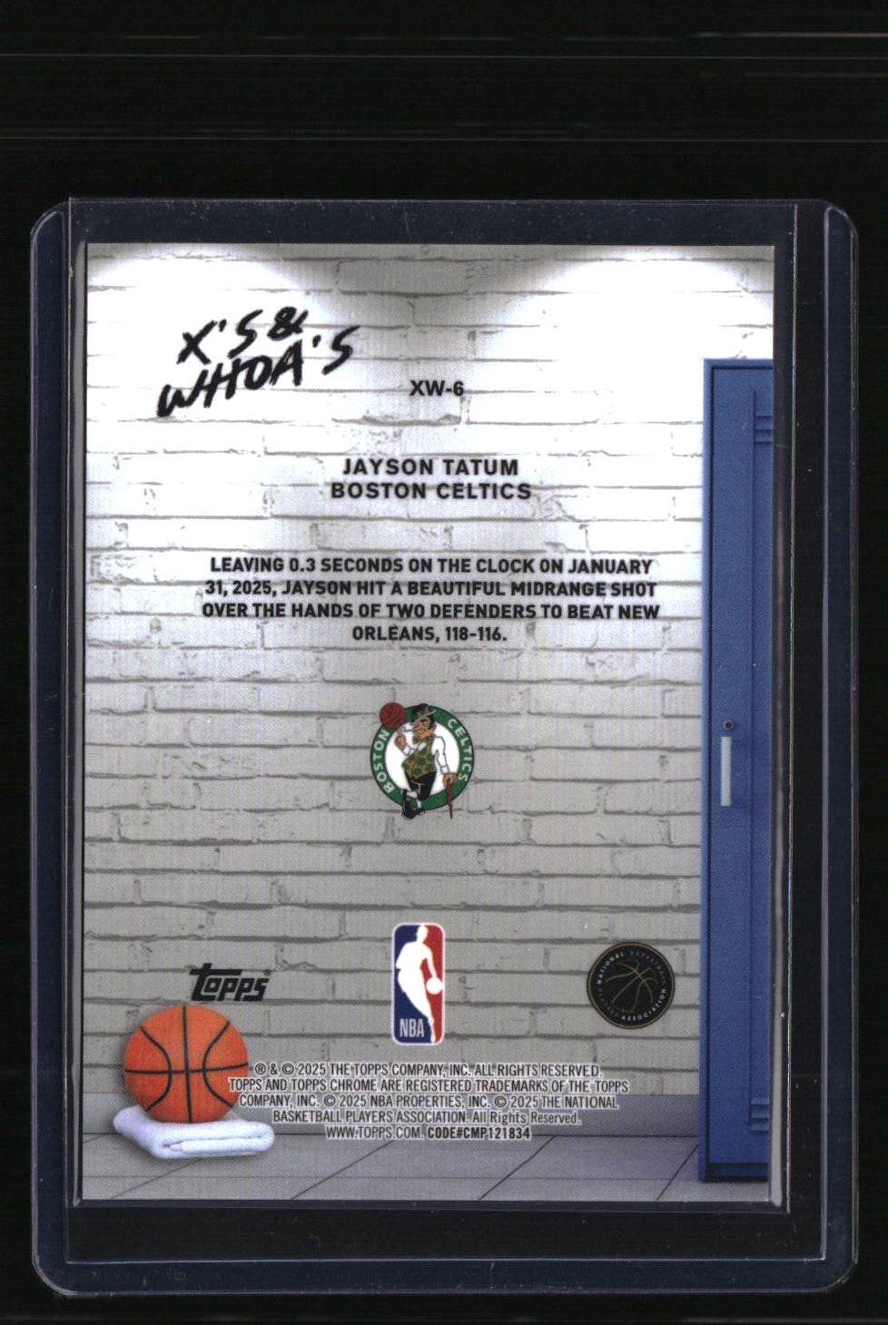 2025-26 Topps Chrome Jayson Tatum X's and Whoa's Gold Geometric Refractor #/50