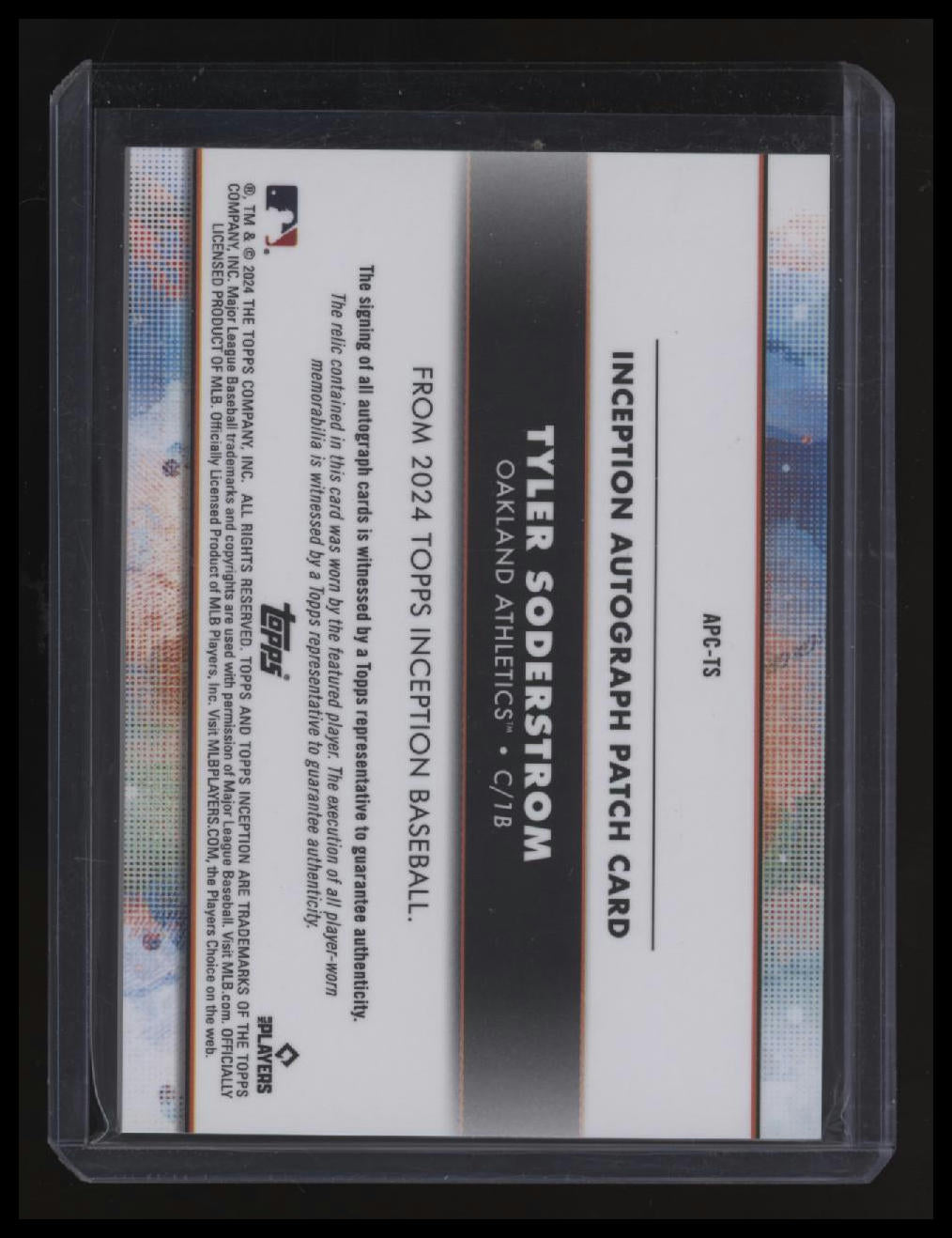 2024 Topps Inception Tyler Soderstrom Autographed Patch Red #/25
