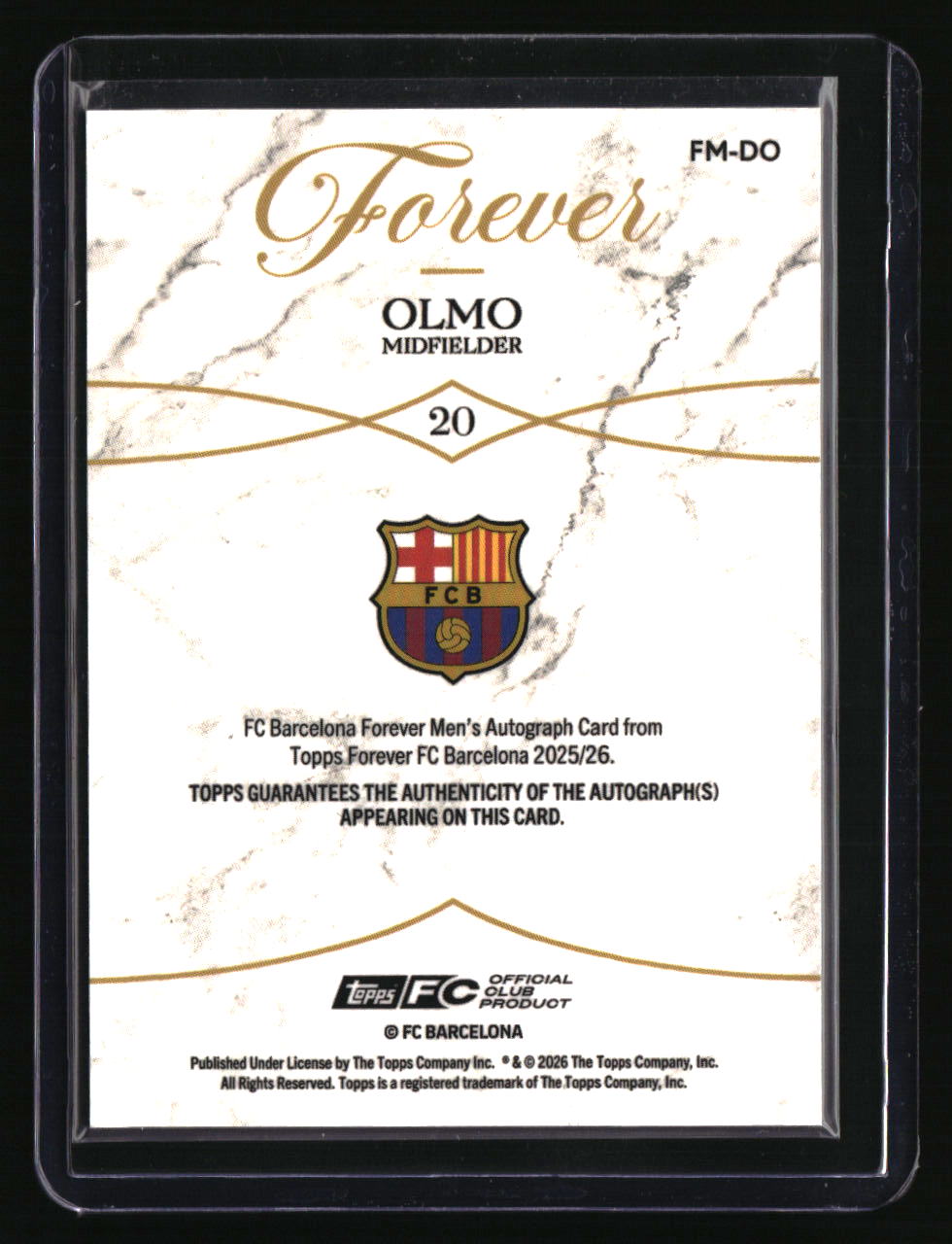 2025-26 Topps Forever FC Barcelona Forever Men's Auto Green Dani Olmo #/99