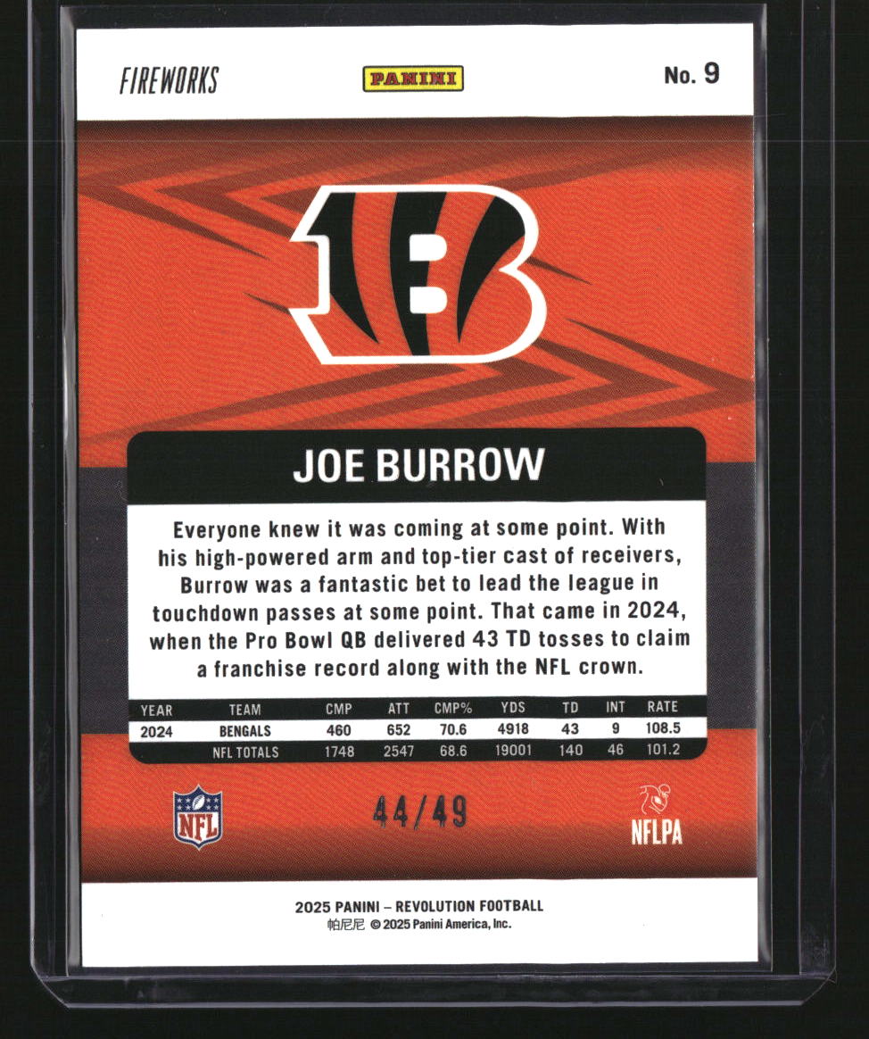 2025 Panini Revolution Joe Burrow Fireworks #/49
